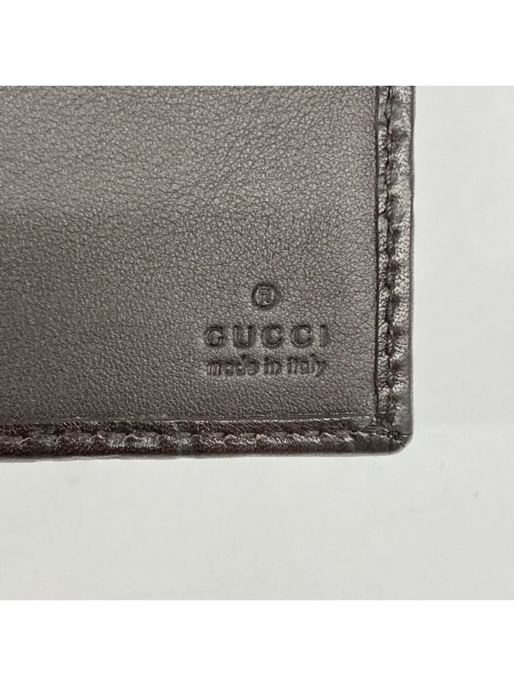 Gucci Billfold Guccissima Interlocking G Leather Brown Champagne Gold Wallet